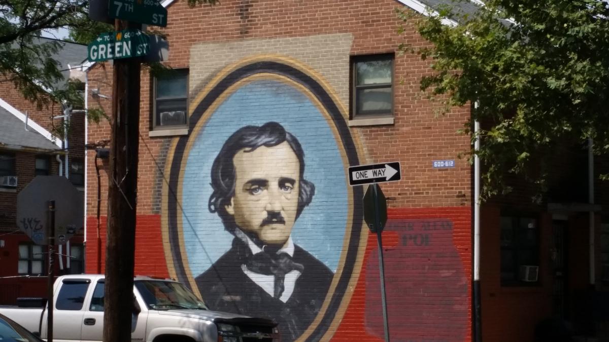 Mural of Edgar Allan Poe in Philadelphia